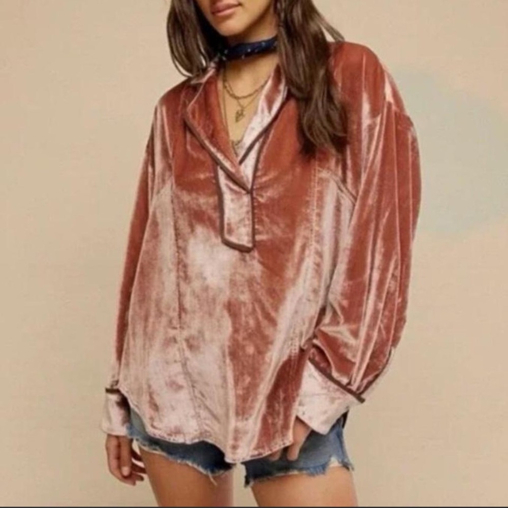We The Free Luxy Velvet Relaxed Blouse
